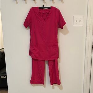 Women's Pink Healing Hands Scrub Set